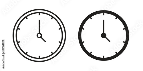 Clock face icon collection. modern simple icons for web