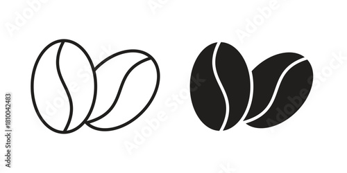 Coffee beans icon collection. modern simple icons for web