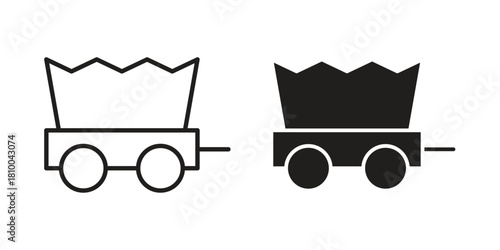 Covered wagon icon collection. modern simple icons for web