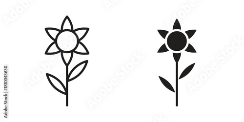 Daffodil Flower icon collection. modern simple icons for web