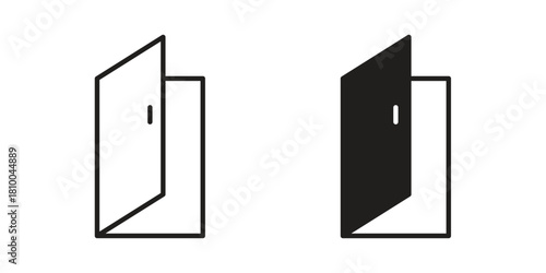 Door open icon collection. modern simple icons for web