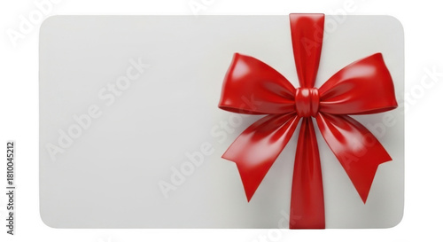 Gift card with red bow illustration for present celebration