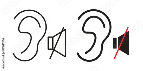 Ear deaf icon collection. modern simple icons for web