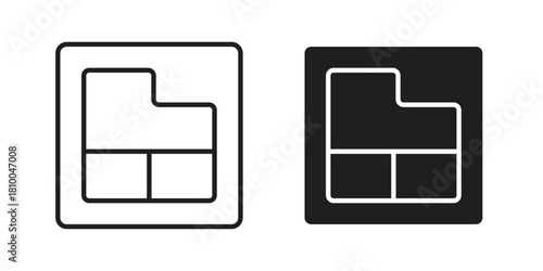 Floor plan icon collection. modern simple icons for web