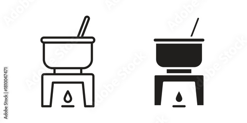 Fondue pot icon collection. modern simple icons for web