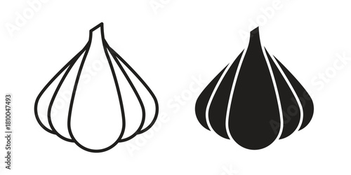 Garlic icon collection. modern simple icons for web