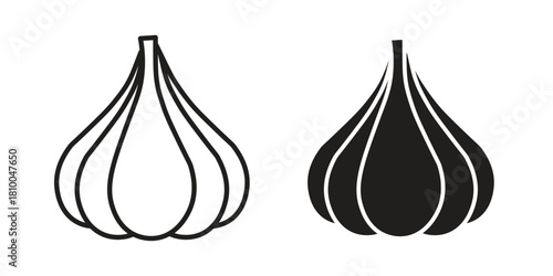 Garlic icon collection. modern simple icons for web