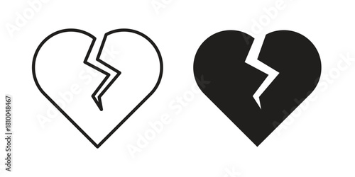 Heart Crack icon collection. modern simple icons for web