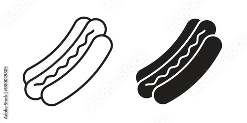 Hotdog icon collection. modern simple icons for web