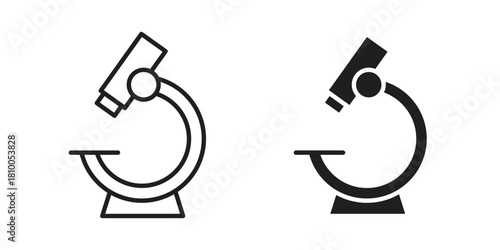 Microscope icon collection. modern simple icons for web