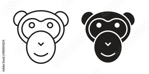Monkey icon collection. modern simple icons for web