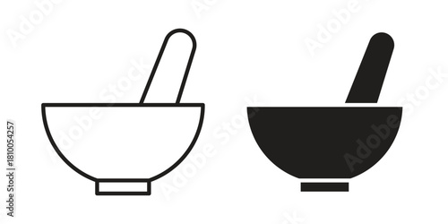 Mortar pestle icon collection. modern simple icons for web