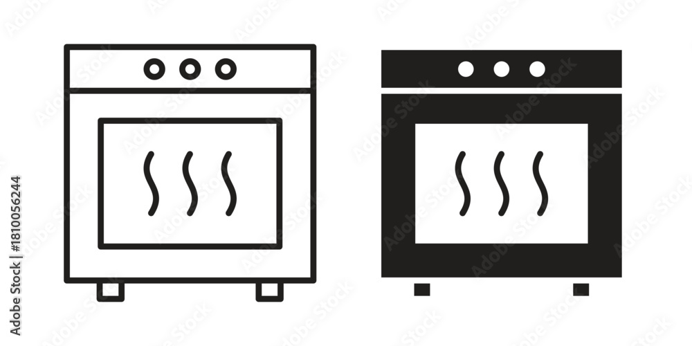 Fototapeta premium Oven icon collection. modern simple icons for web