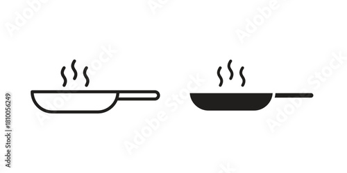 Pan frying icon collection. modern simple icons for web