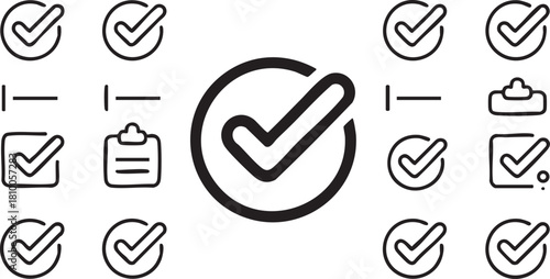 Collection of Check Mark Icons and Symbols tick correct