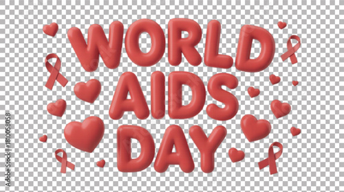 World AIDS Day Bold Icon Layout.