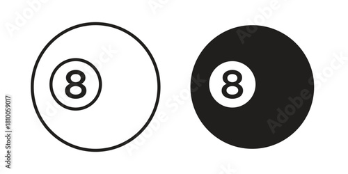 Pool 8 ball icon collection. modern simple icons for web