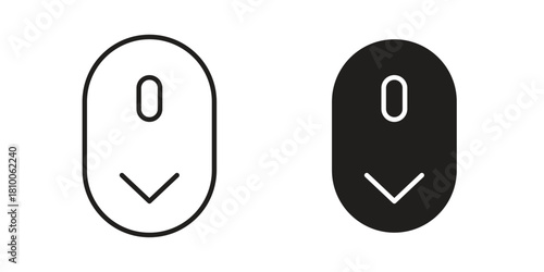 Scroll down computer mouse icon collection. modern simple icons for web