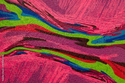 Abstract colorful design with textured lines flowing and mixed colors
