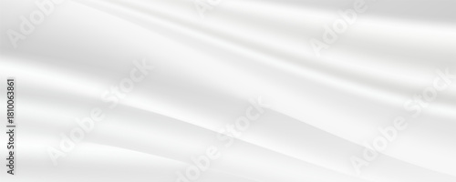 White gray satin texture that is white silver fabric silk panorama background with beautiful soft blur pattern natural.