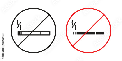 Smoking ban icon collection. modern simple icons for web