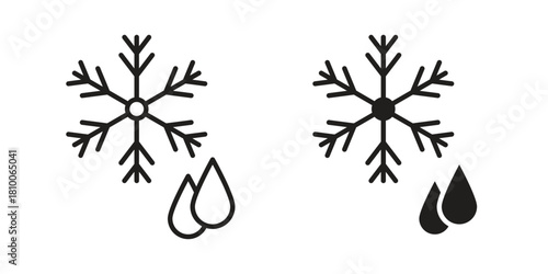 Snowflake droplets icon collection. modern simple icons for web