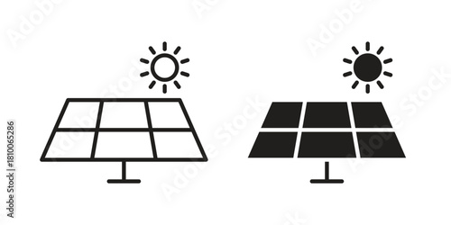 Solar panel icon collection. modern simple icons for web