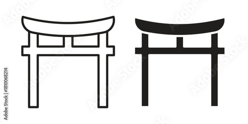 Torii gate icon collection. modern simple icons for web