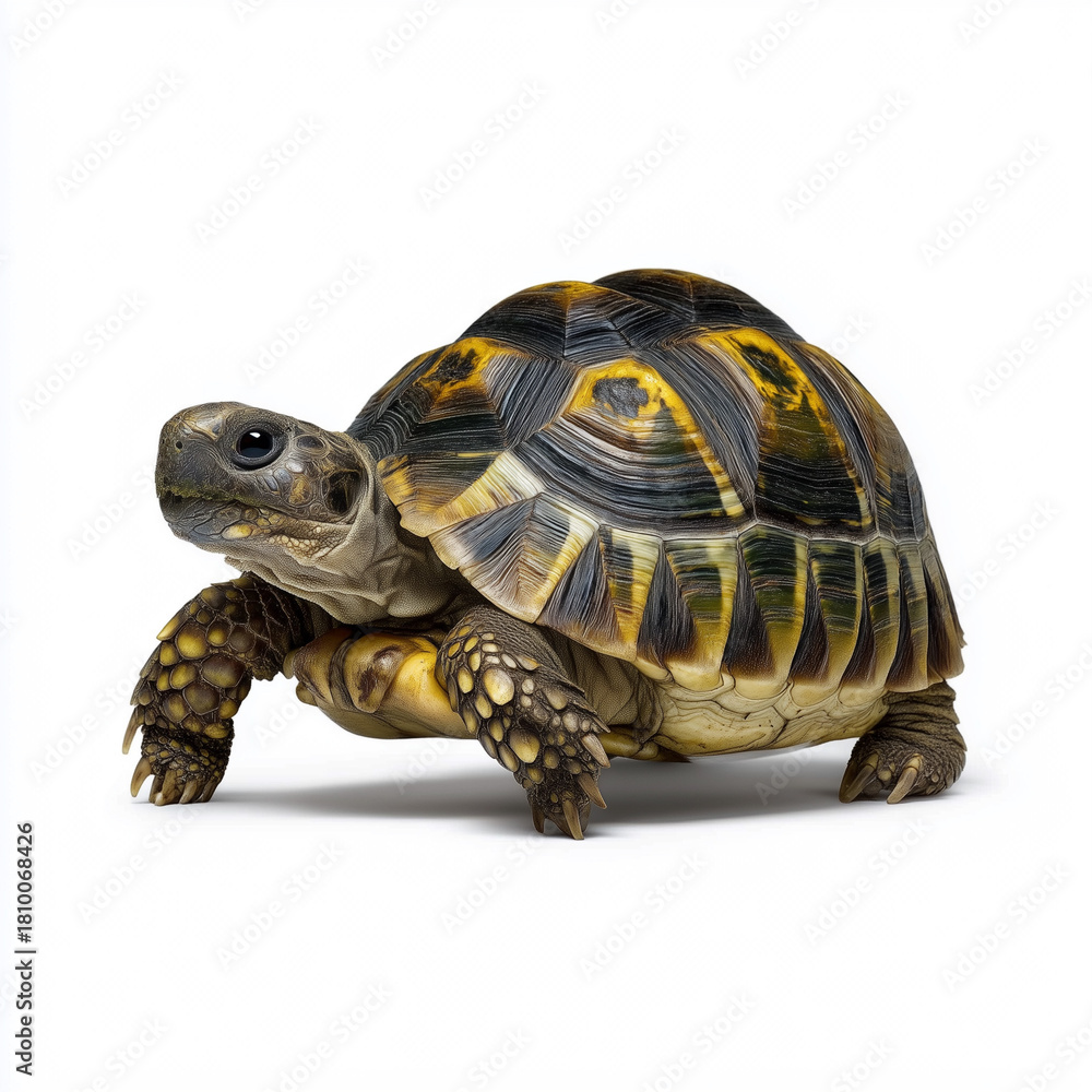 Obraz premium Radiated tortoise isolated on white background