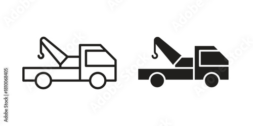 Tow truck icon collection. modern simple icons for web