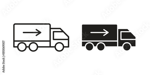 Truck arrow icon collection. modern simple icons for web