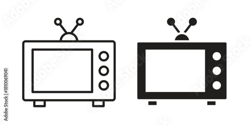 Tv retro icon collection. modern simple icons for web