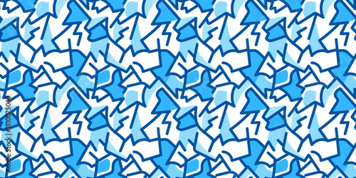 vector geometric mosaic texture of broken glass or crystal blocks repeating motif for winter season holiday celebration wrapping paper backdrop