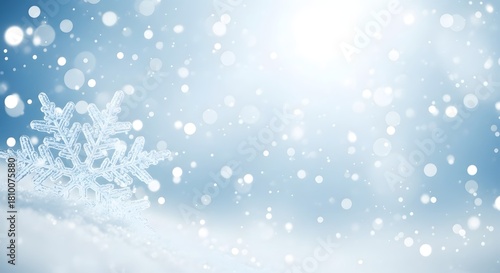 Wallpaper Mural Winter snowflake background with bokeh lights effect Torontodigital.ca