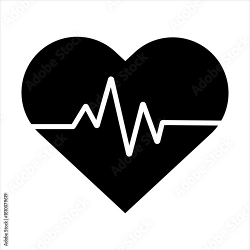Heartbeat symbol medical icon representing health vitality and cardiovascular function