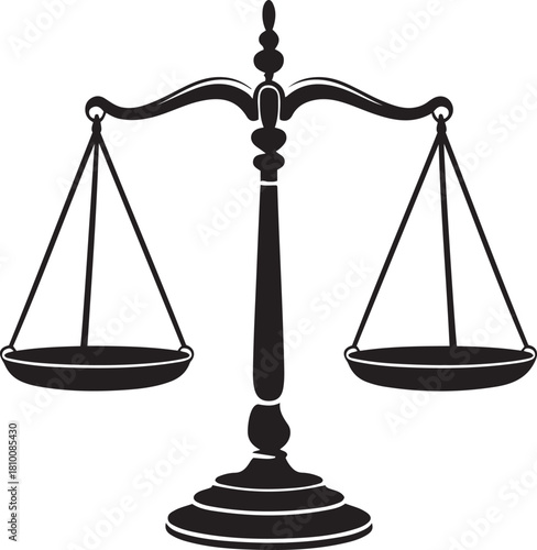 Scales of justice icon, law, legal, balance, court, government vector