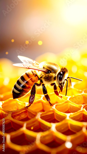 Biene auf Honigwabe 