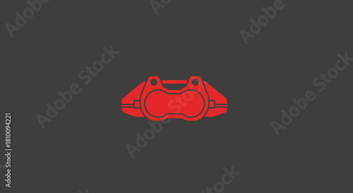 Red brake caliper outline centered on gray