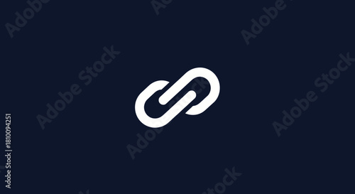 White chain link symbol on dark blue
