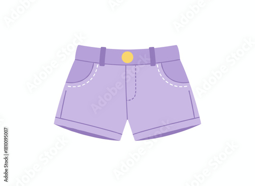 Women's casual shorts for summer, depicted in a modern style as a flat vector illustration on a white background
