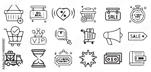 Cyber Monday Line Icon Deal Hunter Tee