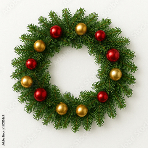 guirlanda  ;Set of christmas tree wreath isolated on white
