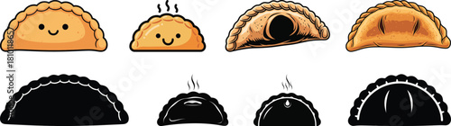 Cartoon Calzone or Cheesy Stuffed Pastry Illustration