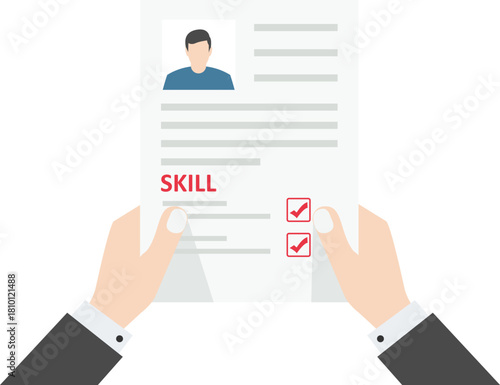Success candidate get new job with best resume, human resources hiring. creativity way to present business profile to apply for new job concept

