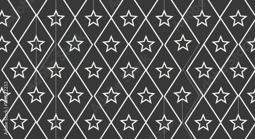 Stars in diamond shapes on a dark gray background, repeating geometric pattern