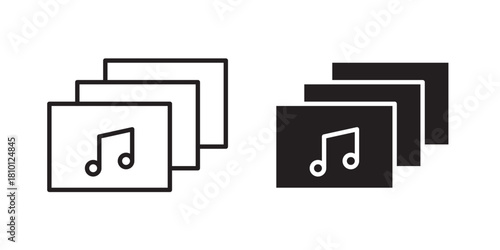 Music Album icon. Vector illustration with stroke and fill on a white background.