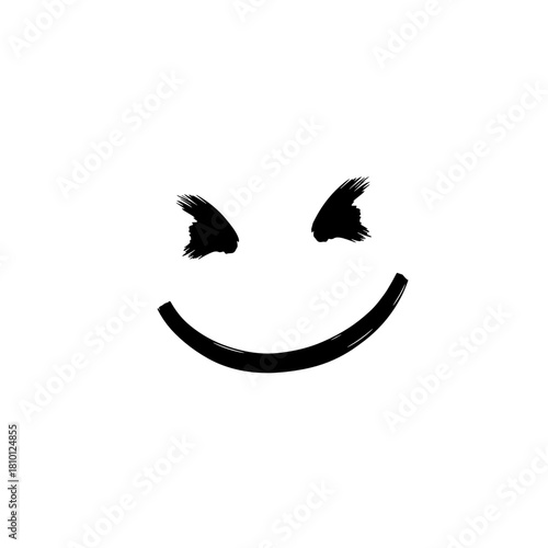 Smiley face illustration with a cheerful expression on a white background