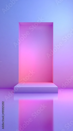 Soft pink–purple pastel vertical animated card with clean empty space.