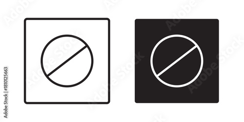 Stop Square icon .Vector illustration with stroke and fill on a white background.