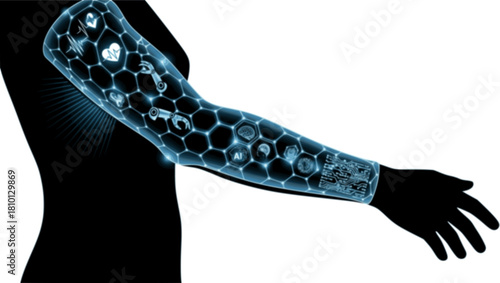 Advanced Technology E-Skin Sensor : Seamlessly Conforming to Human Skin, Wearable Tech, Medical, AI, Robotics, and Futuristic Healthcare Innovation.

